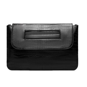 8179 Classic Crocodile Pattern Faux Leather Clutch Purse Oversized Shoulder